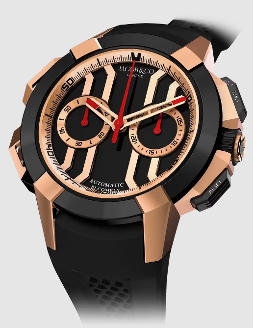 Fake Jacob & Co epic x chrono 44mm ROSE GOLD & BLACK CERAMIC EC430.43.AB.AA.A watch
